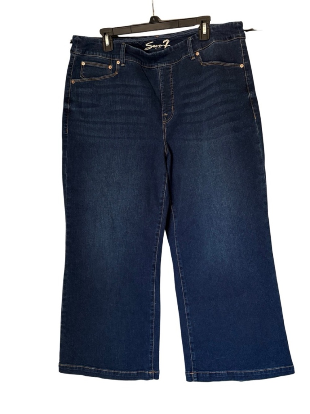 Seven7 Women's Indigo Wide-Leg Flare Jeans